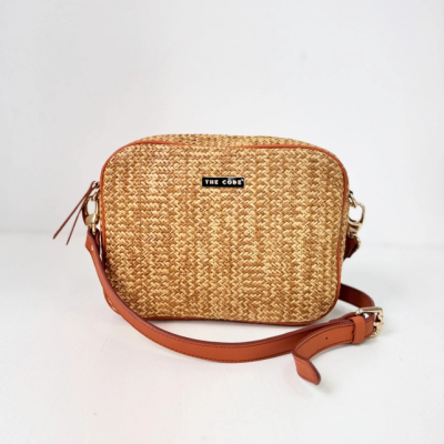 Bandolera Piel Rafia Cuero